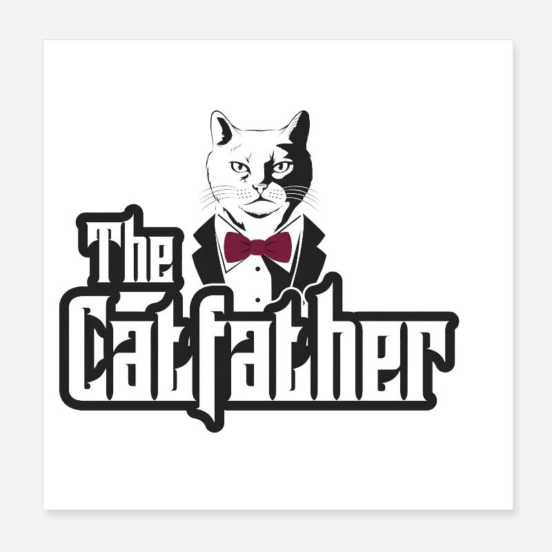 Le Père-Chat Papa Chat Propriétaire de Chat Poster 20 x 20 cm