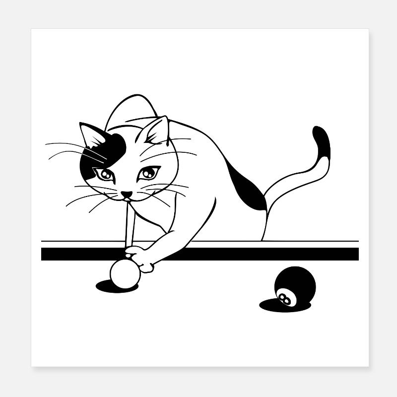 Katzenpower - Poster 20x20 cm - Weiß
