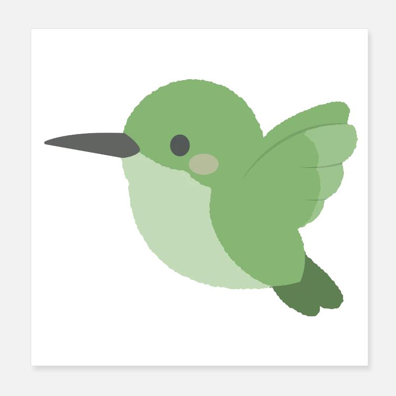 Colibri Vert Minimal Poster 20 x 20 cm