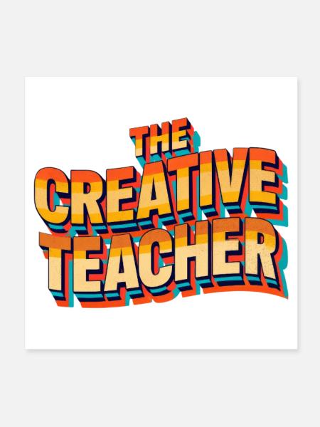 Kreative Lehrerin Teacher Bunt Geschenk - Poster 20x20 cm - Weiß - Vorne