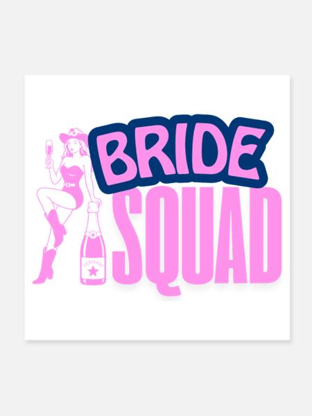 Bride Squad Party Vibe - Poster 20x20 cm - Weiß - Vorne