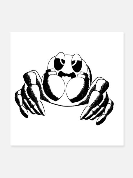 Retro tattoo style Spinne - Poster 20x20 cm - Weiß - Vorne