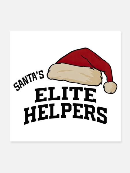 Santa Elite Helpers - Poster 20x20 cm - Weiß