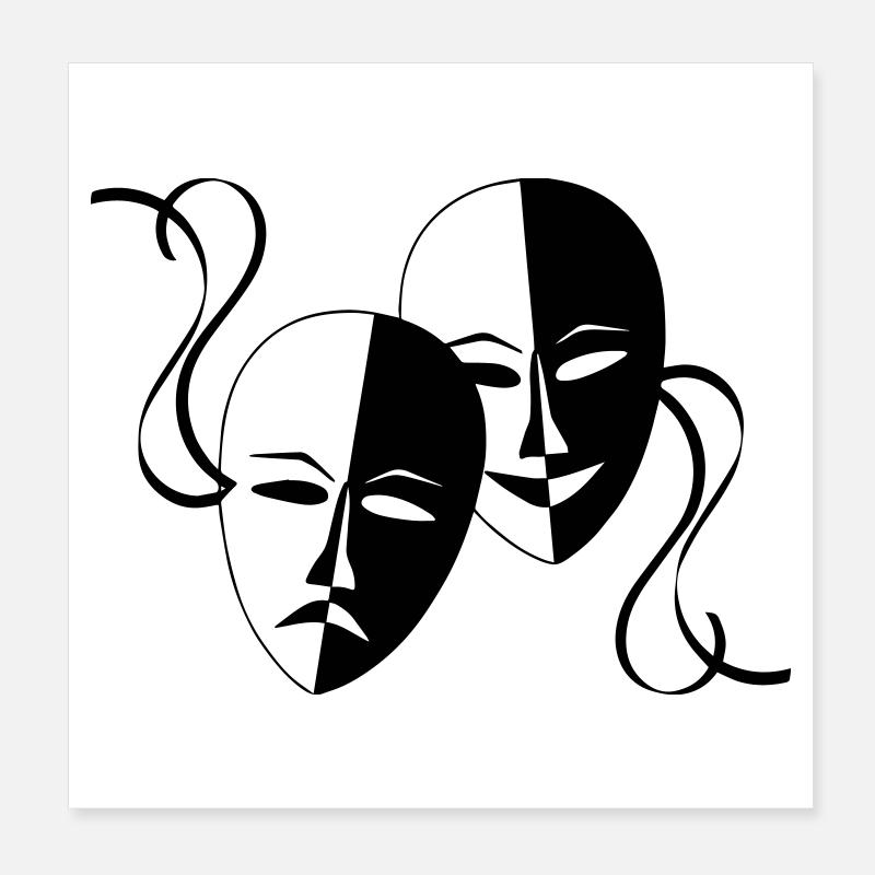 Masque, Masques, Masqué, Poster 20 x 20 cm