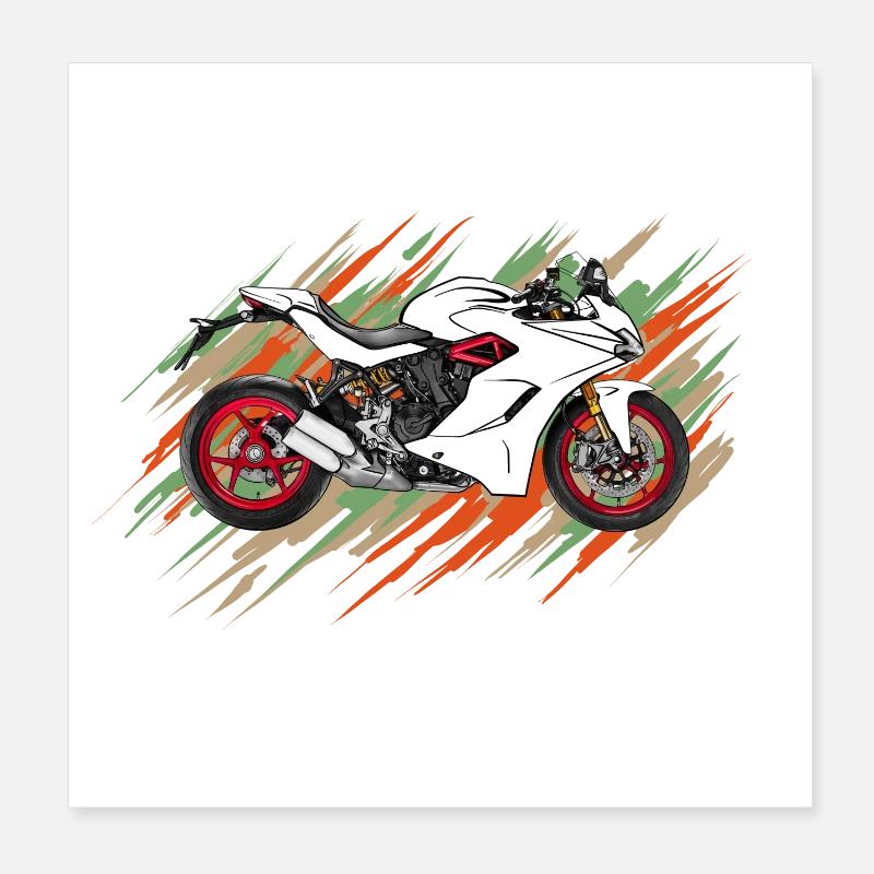 Motorcycle Poster 8" x 8" (20x20 cm)