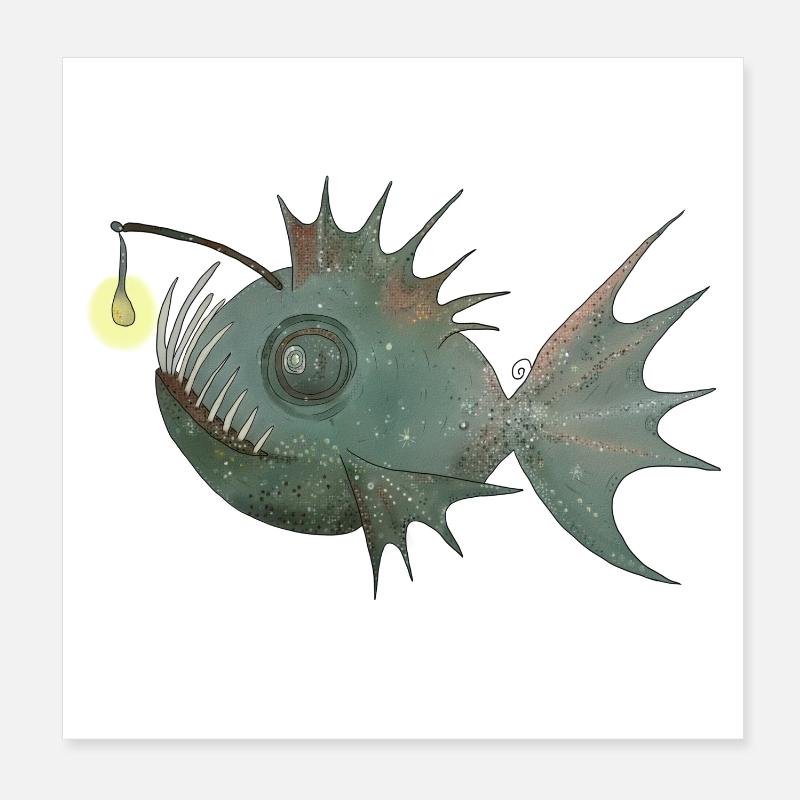 Anglerfisch Poster 20x20 cm