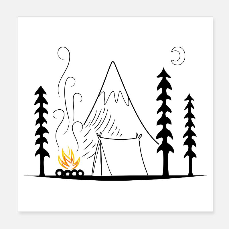 Camping Poster 20x20 cm