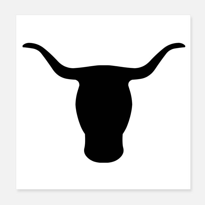 tête bull Poster 20 x 20 cm