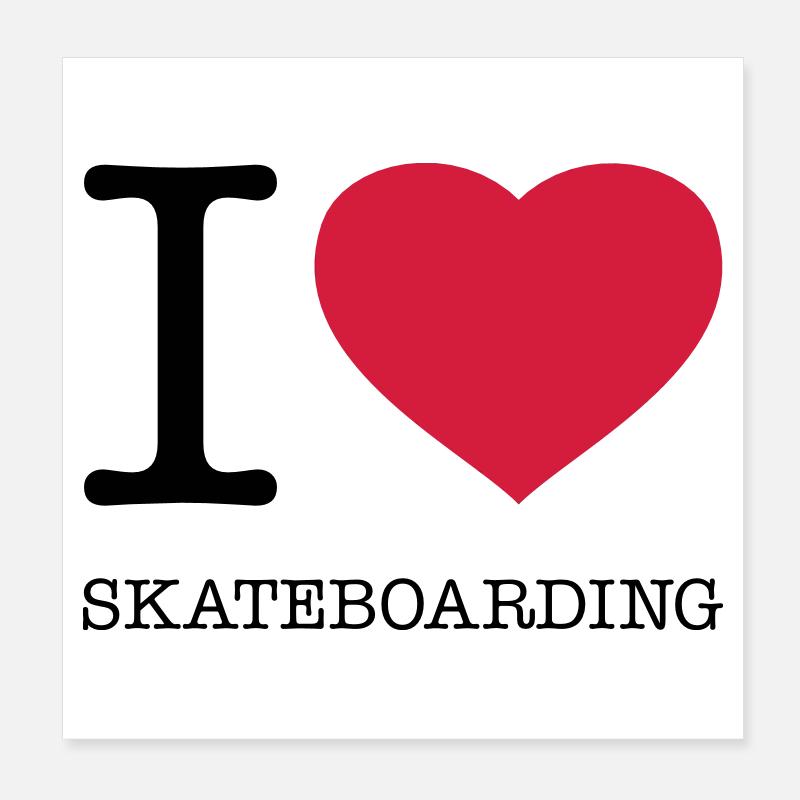 J’ADORE LE SKATEBOARD Skateboard Poster 20 x 20 cm