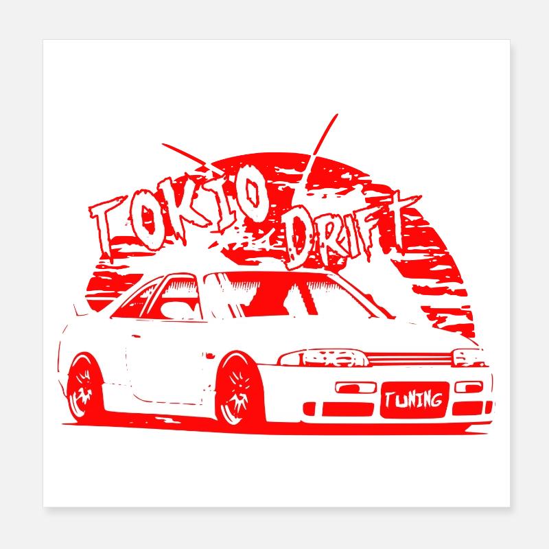 Voiture de dérive de Tokyo Poster 20 x 20 cm