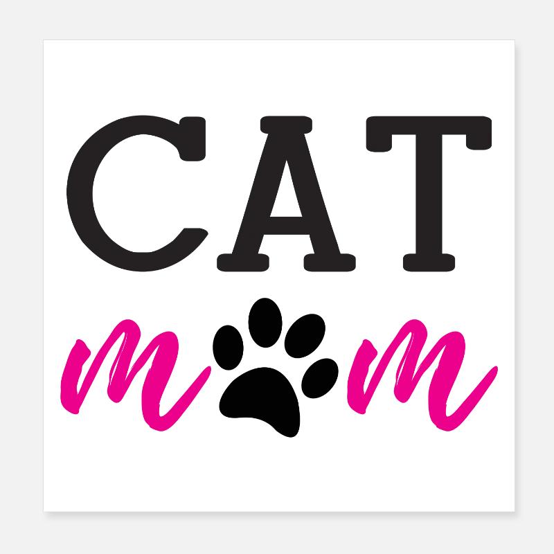 Maman de chat Poster 20 x 20 cm