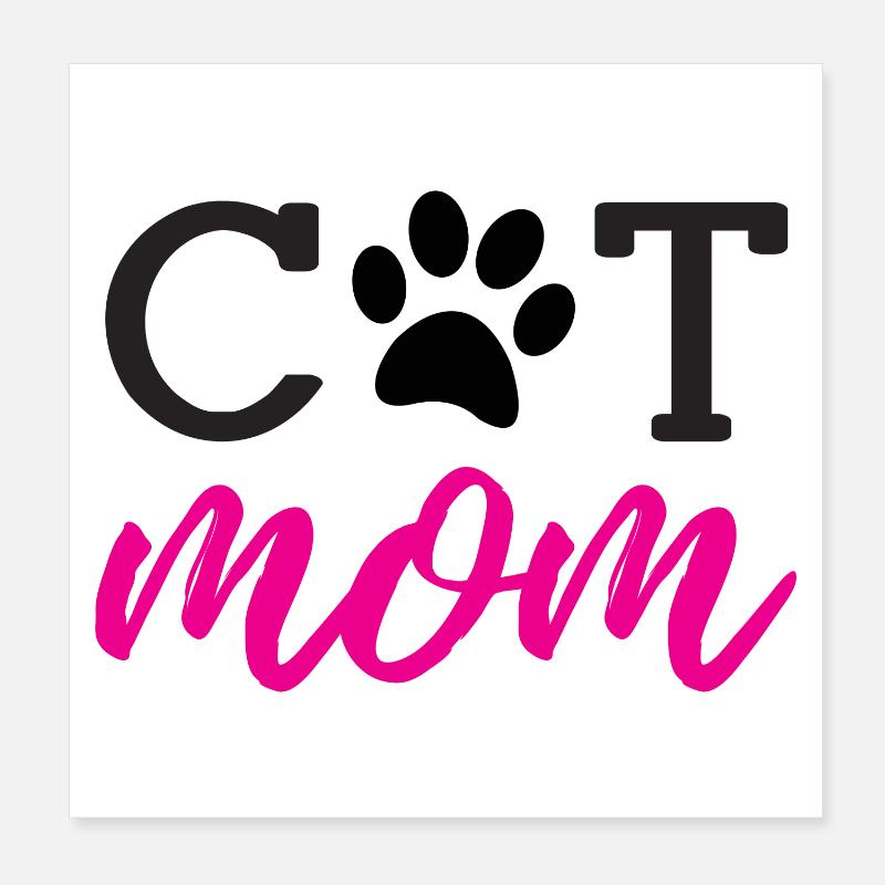Maman de chat Poster 20 x 20 cm