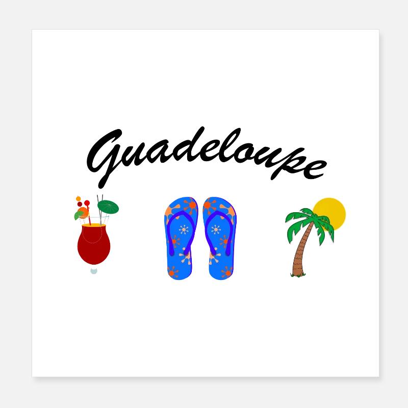 Tee shirt Guadeloupe gwada soleil rhum mer plage Poster 20 x 20 cm