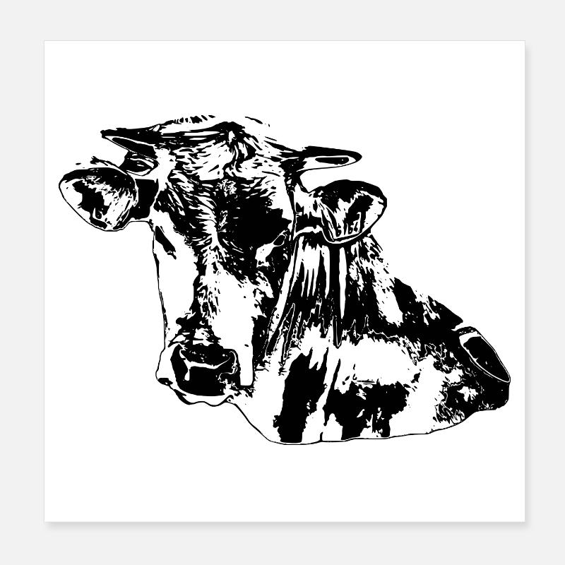 Vache noire Poster 20 x 20 cm