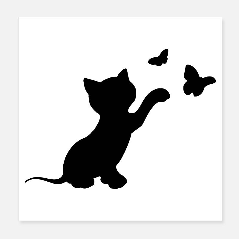 Katze - Poster 20x20 cm - Weiß
