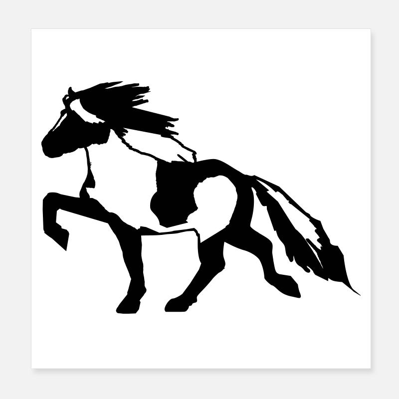 Islandpferd Schecke 7, Pinto reiten Isländer Poster 20x20 cm