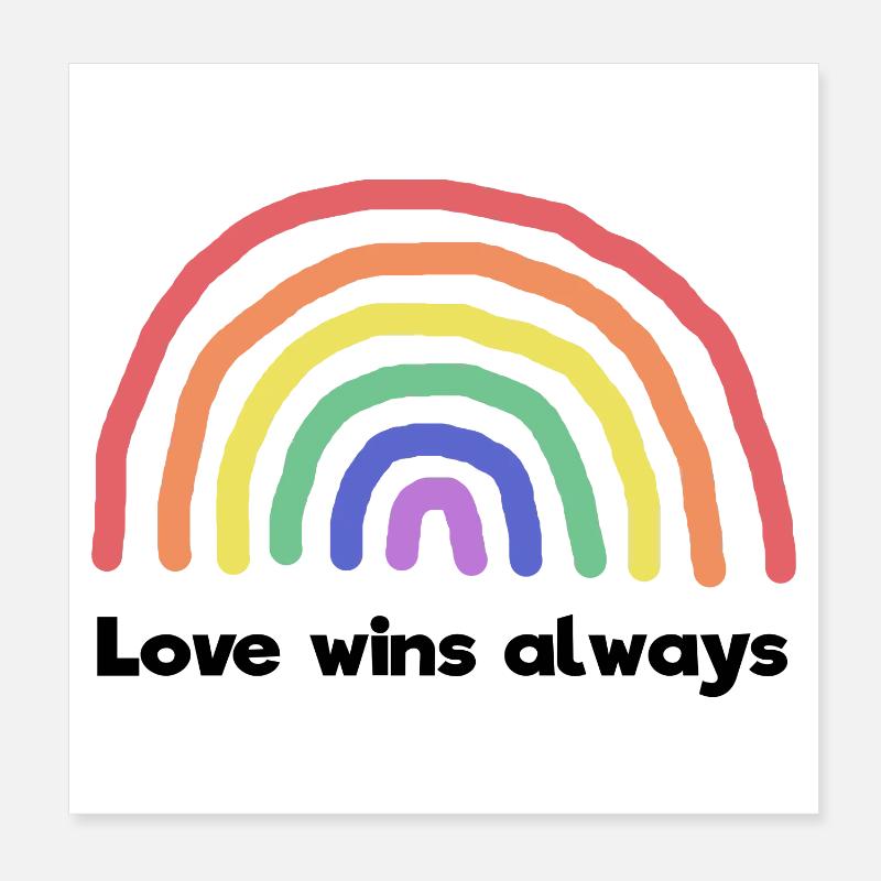 Peace Love Rainbow Statement World Peace Poster 8" x 8" (20x20 cm)