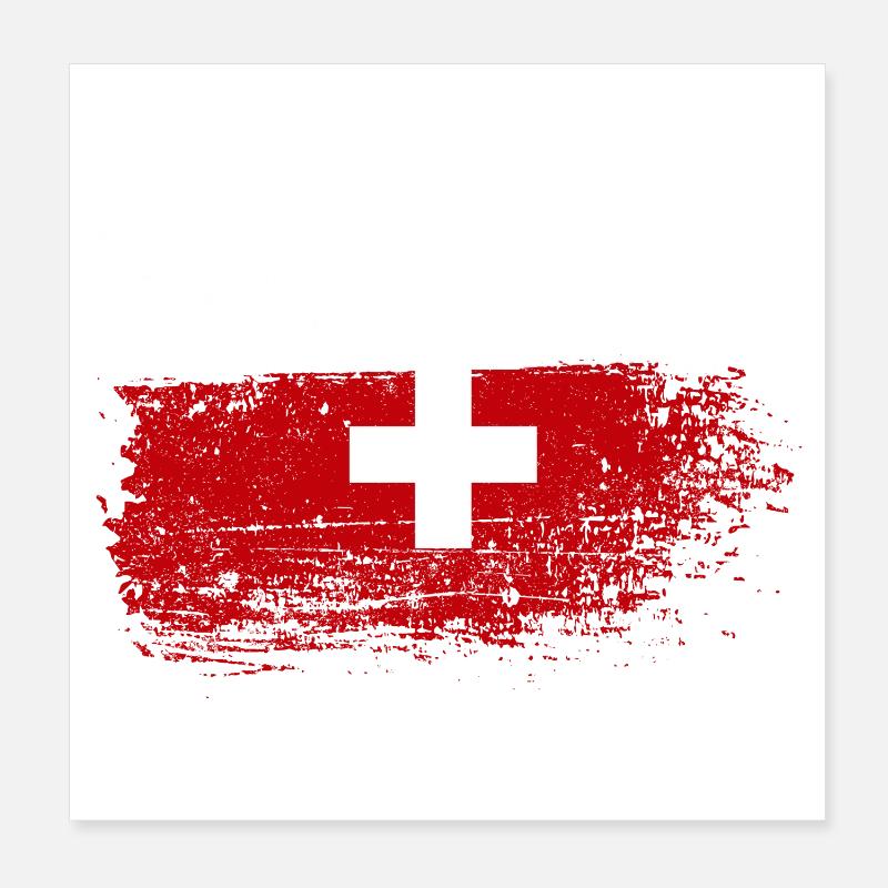 US-Sterne Schweizerkreuz Fusion Poster 20x20 cm