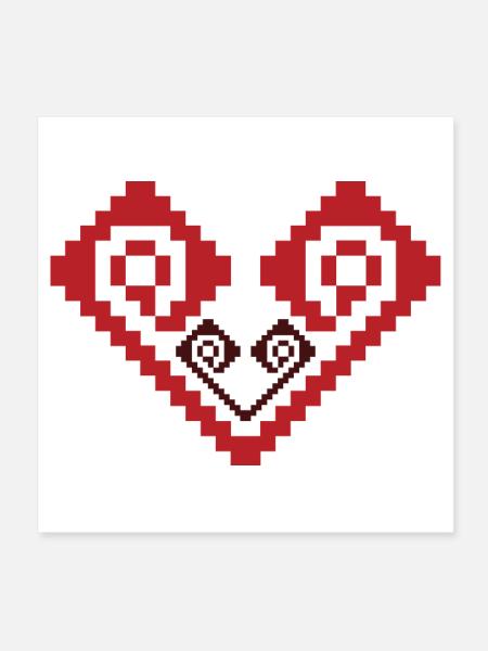2 Hearts - Poster 8" x 8" (20x20 cm) - white - Front
