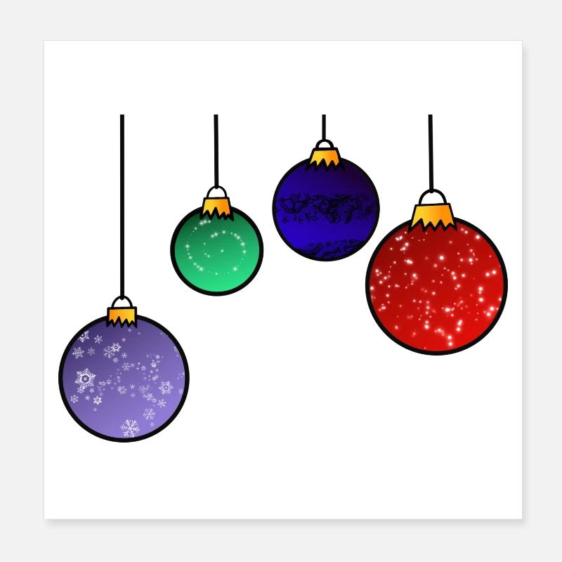 Christbaumkugeln - Weihnachtsdeko Poster 20x20 cm