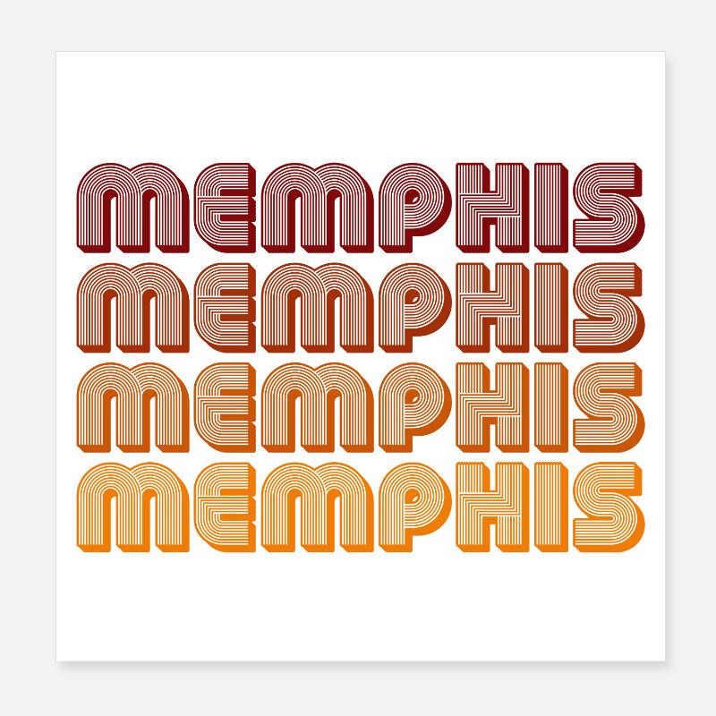 Répétition du texte en dégradé de Memphis Poster 20 x 20 cm