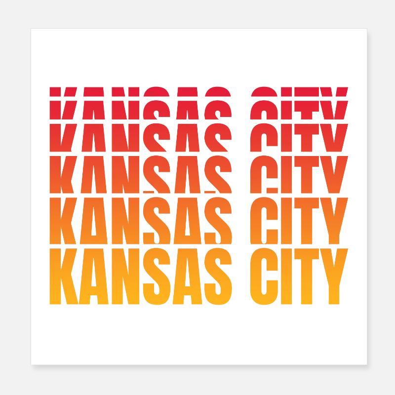Kansas City Gradient Sequence Poster 8" x 8" (20x20 cm)