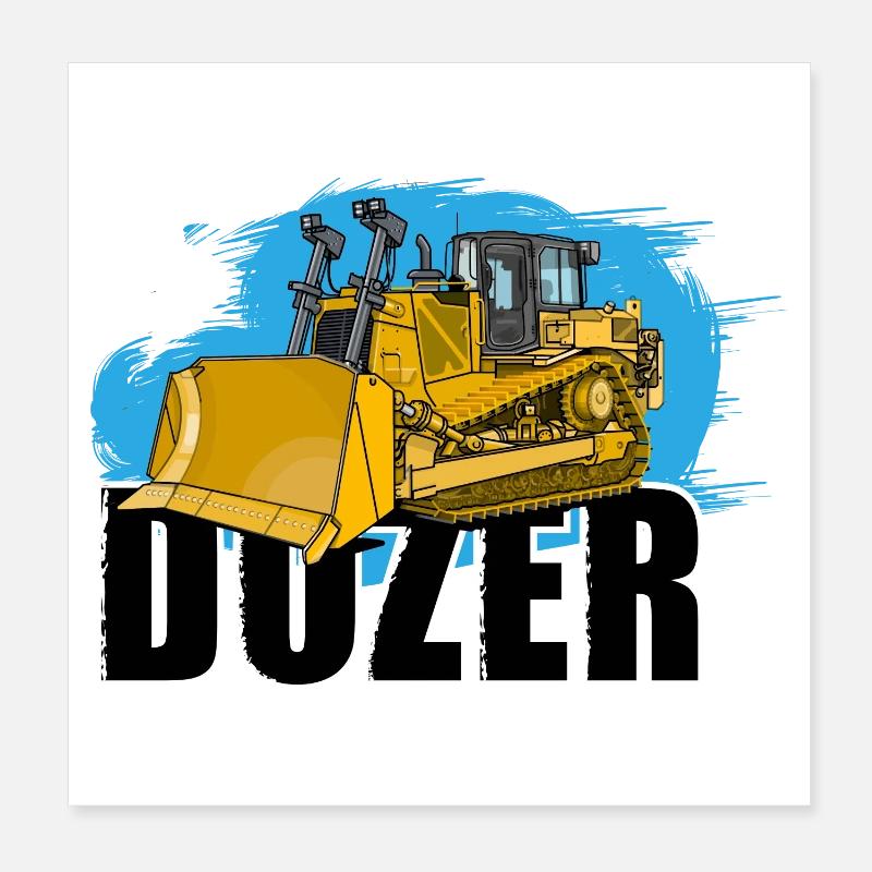 Bulldozer or bulldozer Poster 8" x 8" (20x20 cm)