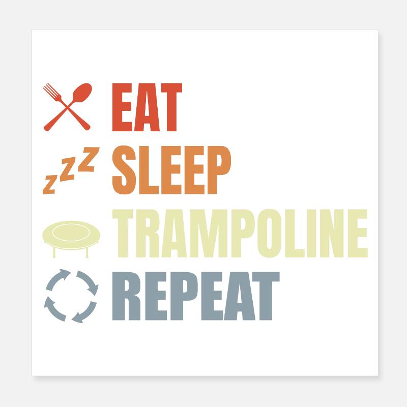 Trampolinspringen Routine Poster 20x20 cm