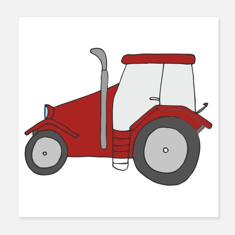 tractor Poster 8" x 8" (20x20 cm)