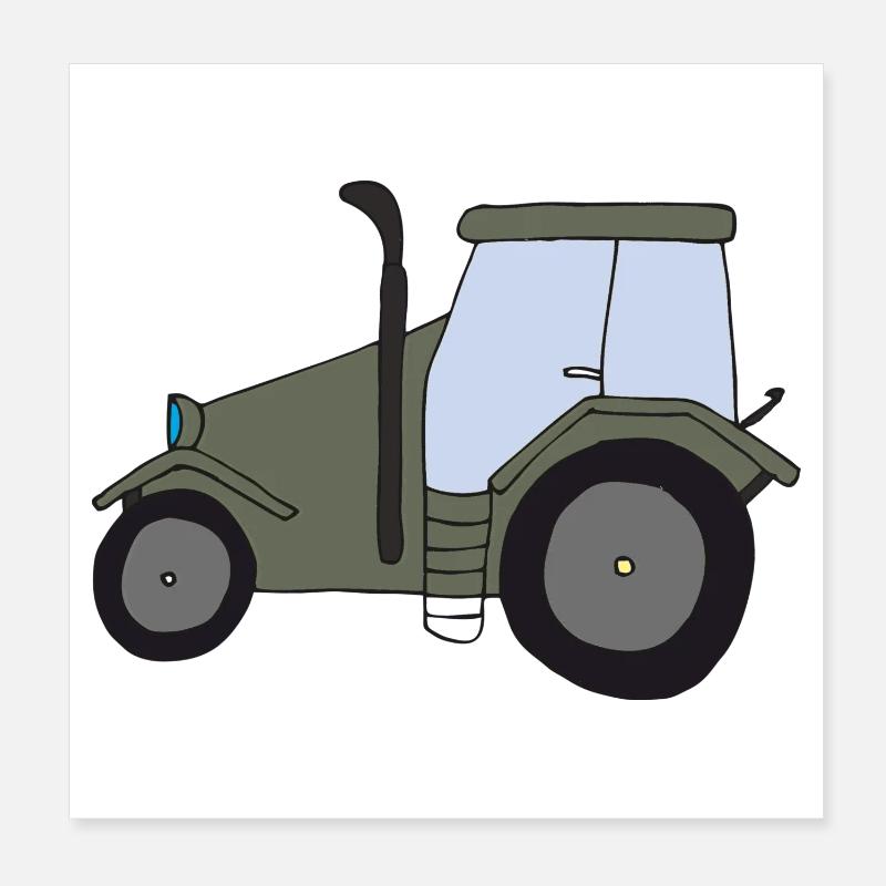 Tracteur Oldtimer Poster 20 x 20 cm