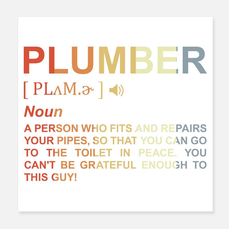 Terme de plombier Poster 20 x 20 cm