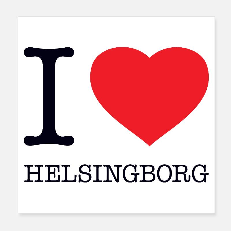 I LOVE HELSINGBORG Poster 20x20 cm