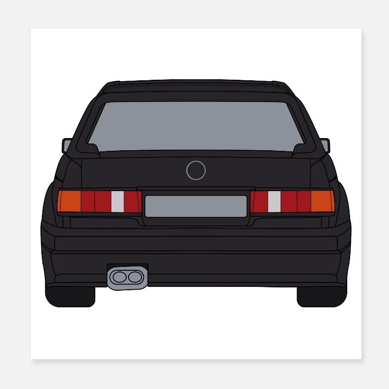 Conception de silhouette de voiture de sport rétro - Poster 20 x 20 cm - blanc