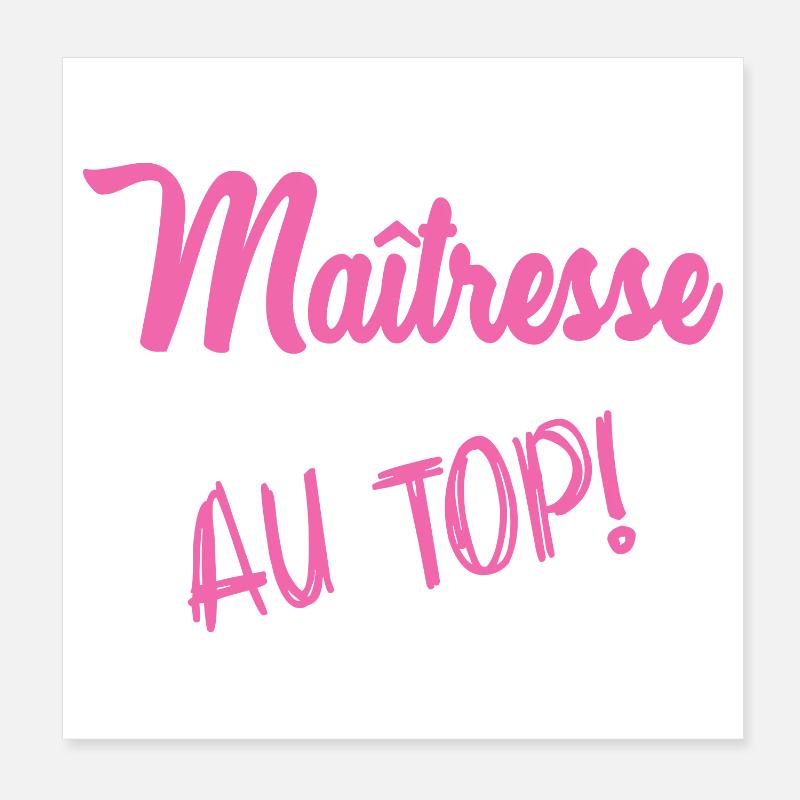 MAÎTRESSE. MERCI. MERCI MAÎTRESSE - Poster 20 x 20 cm - blanc