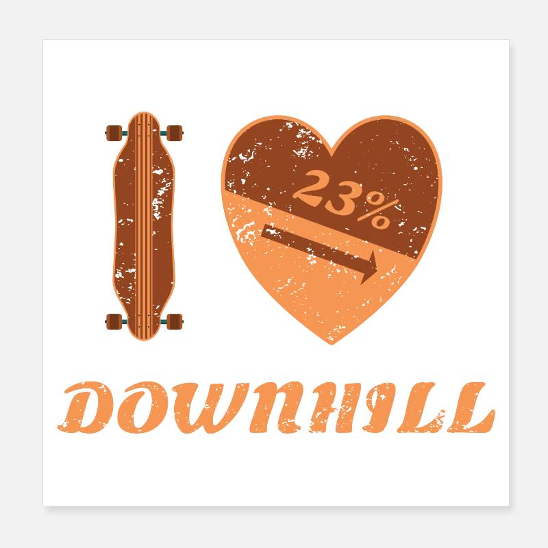 Downhill Skater Poster 20x20 cm