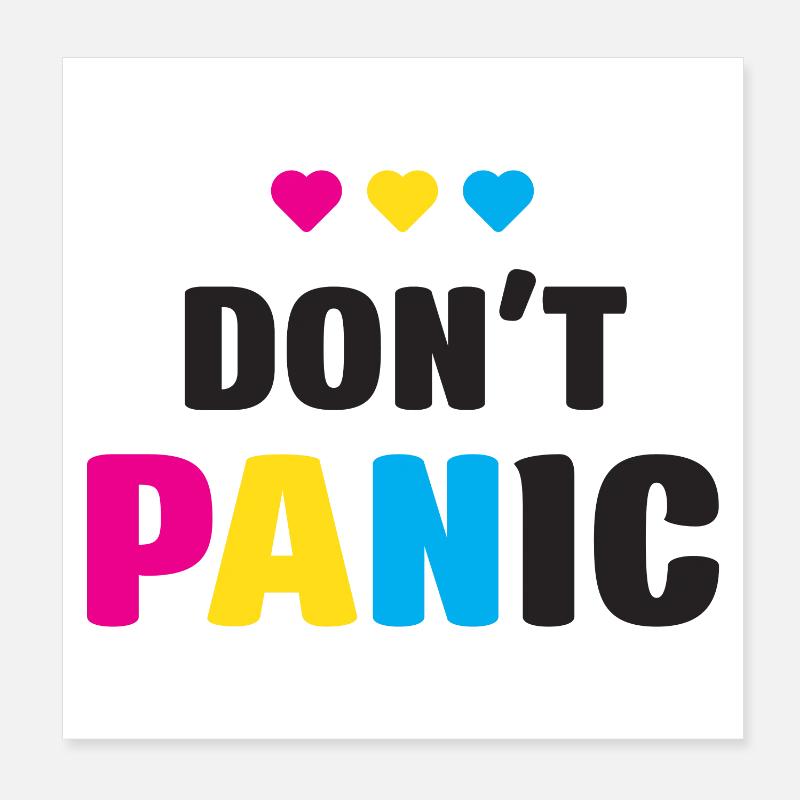 LGBT Pride Month - Don't Panic Poster 8" x 8" (20x20 cm)