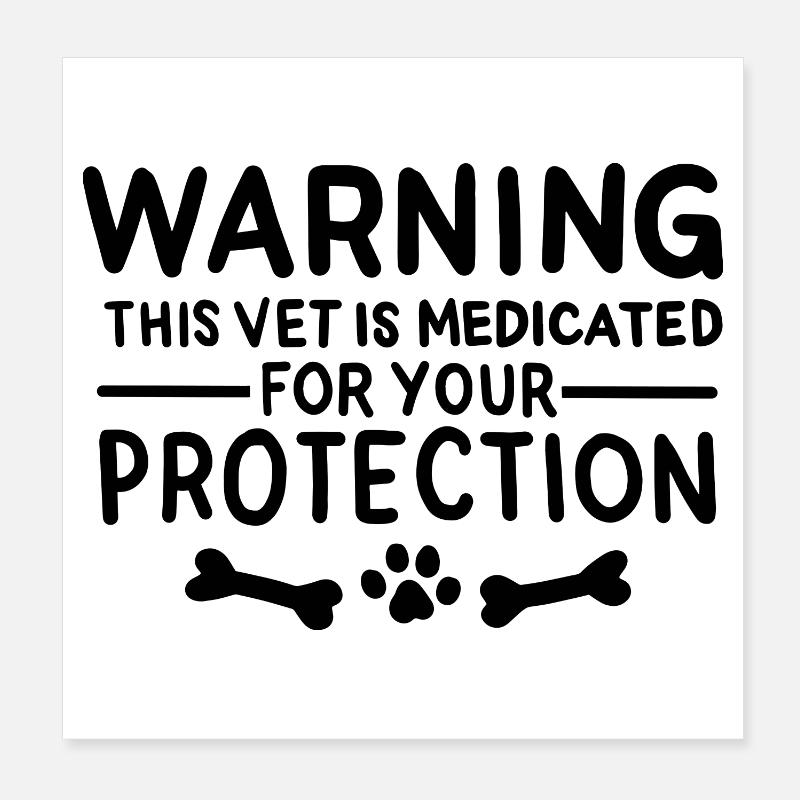 Drôle de vétérinaire Poster 20 x 20 cm