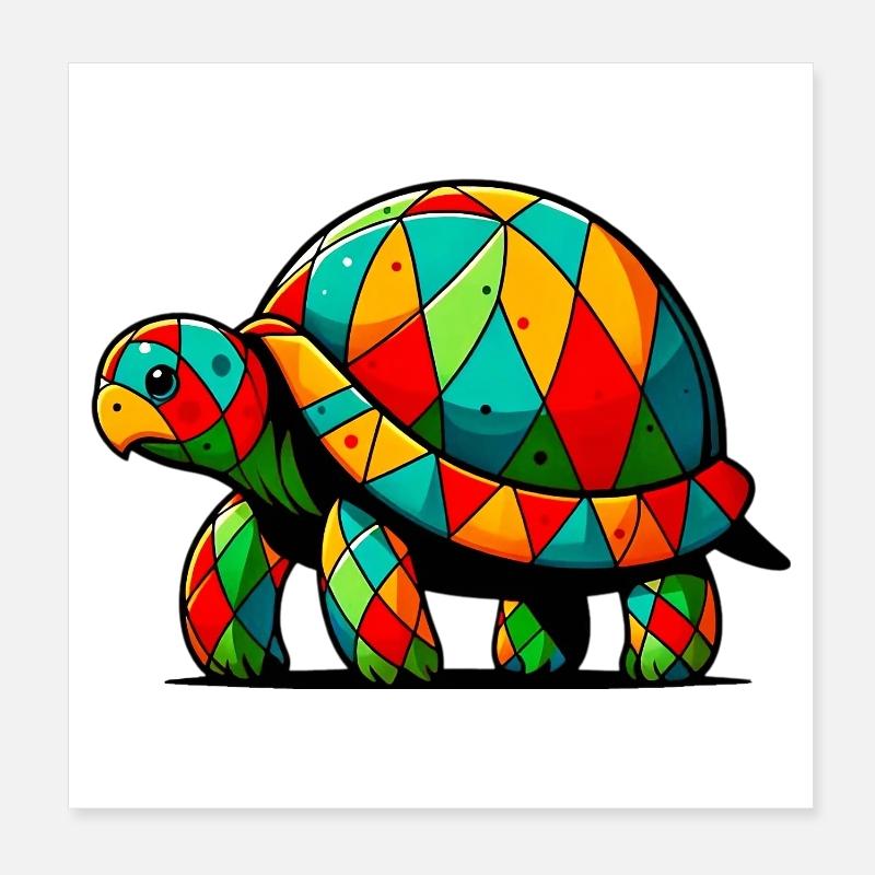 Harlekin-Schildkröte Poster 20x20 cm