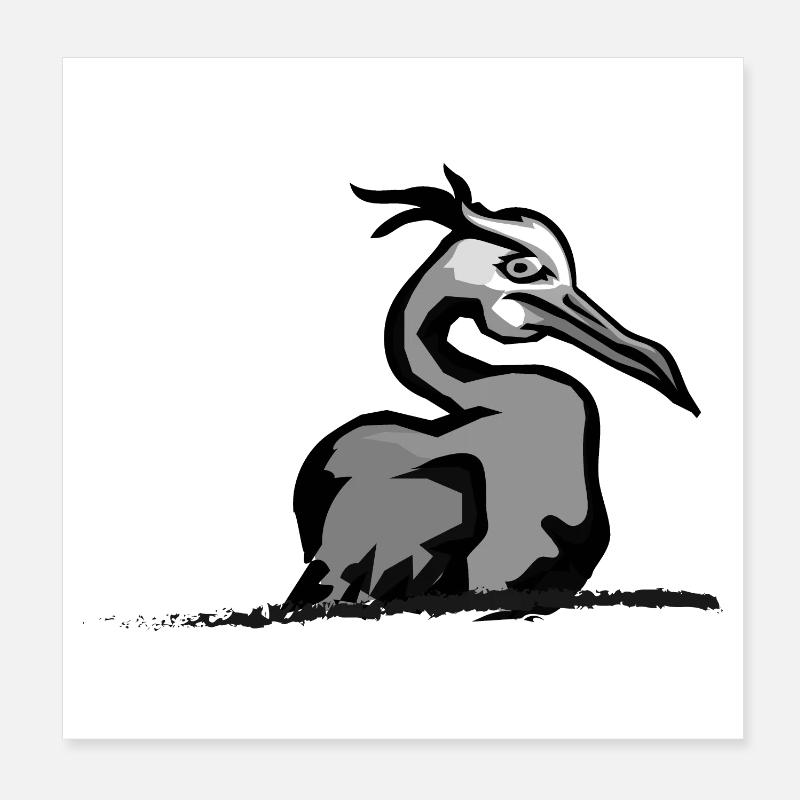 sitzender Pelikan Poster 20x20 cm