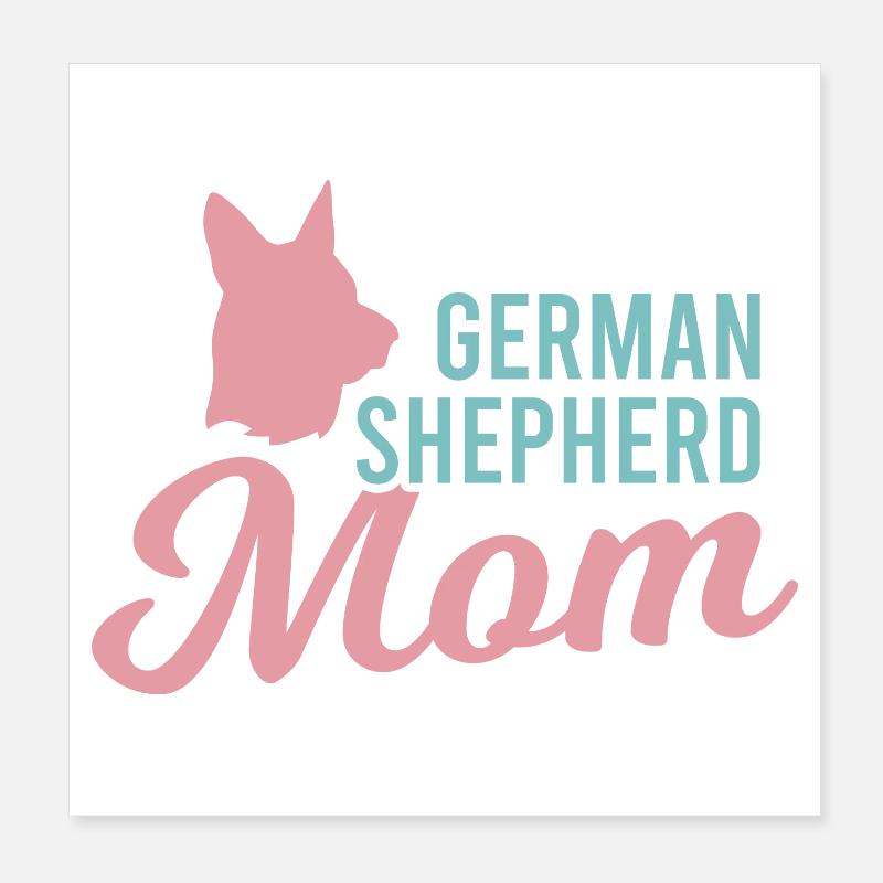 Schäferhund Mutter Poster 20x20 cm