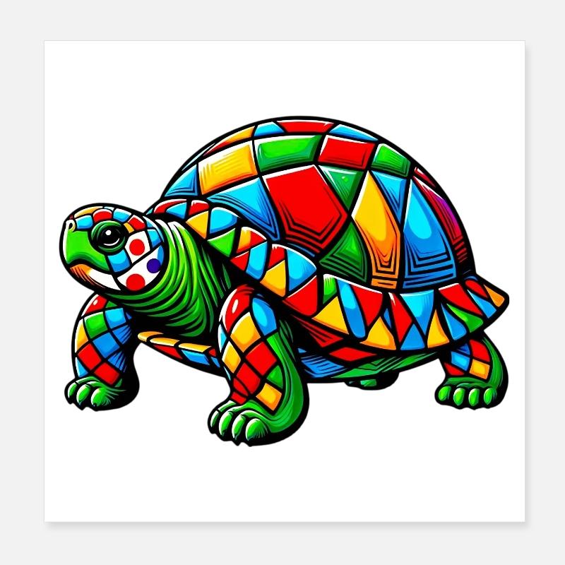 Arlequin Tortue Poster 20 x 20 cm
