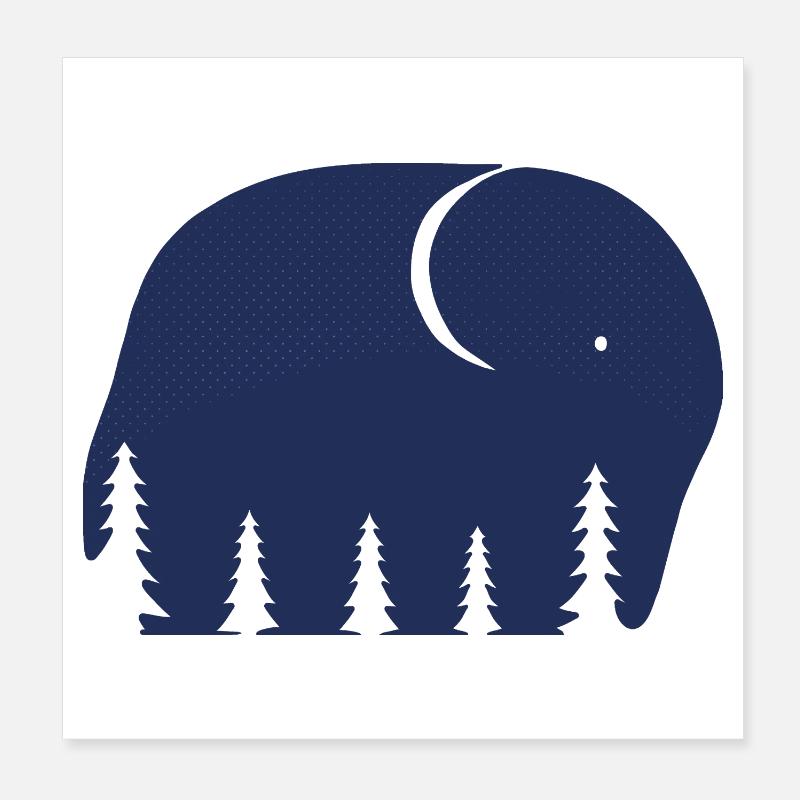 Un éléphant ou une forêt dans ce Fun Optical Illusi Poster 20 x 20 cm