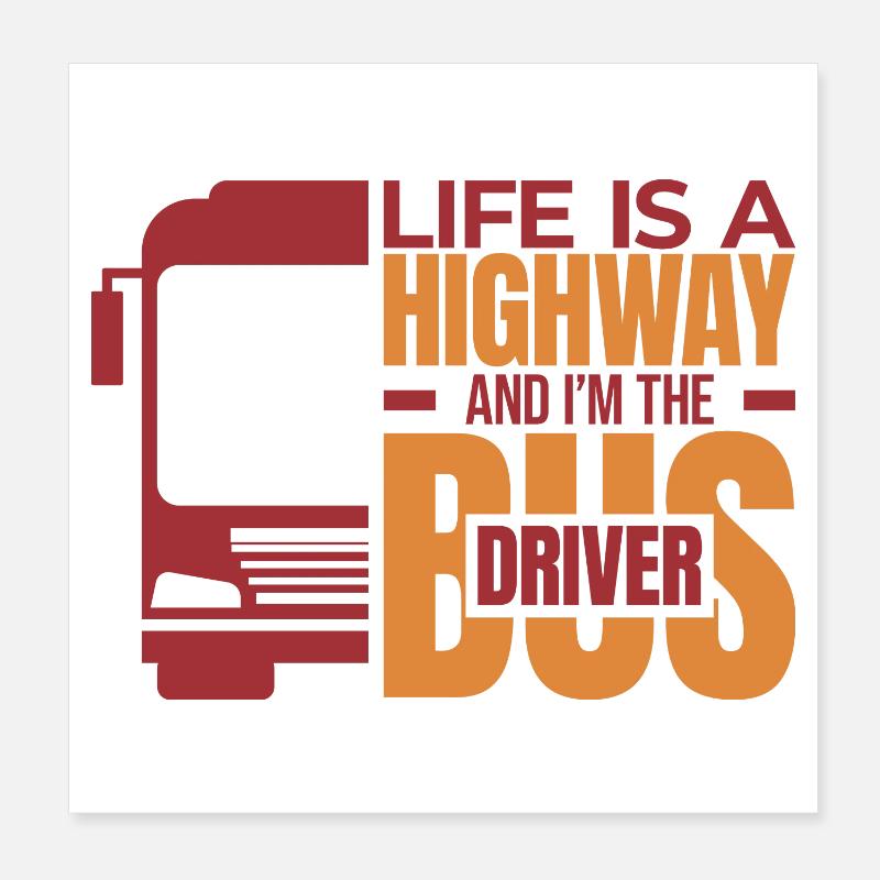 Profond chauffeur de bus disant Poster 20 x 20 cm