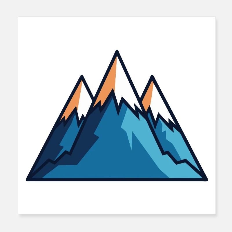 Gebirge Poster 20x20 cm
