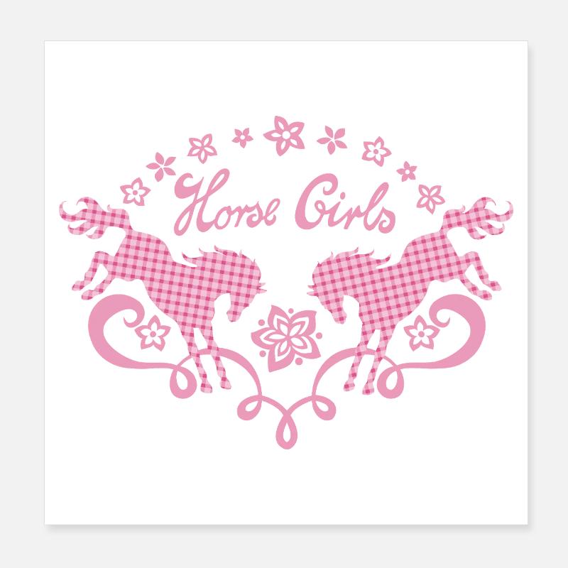 Fille de cheval Poster 20 x 20 cm