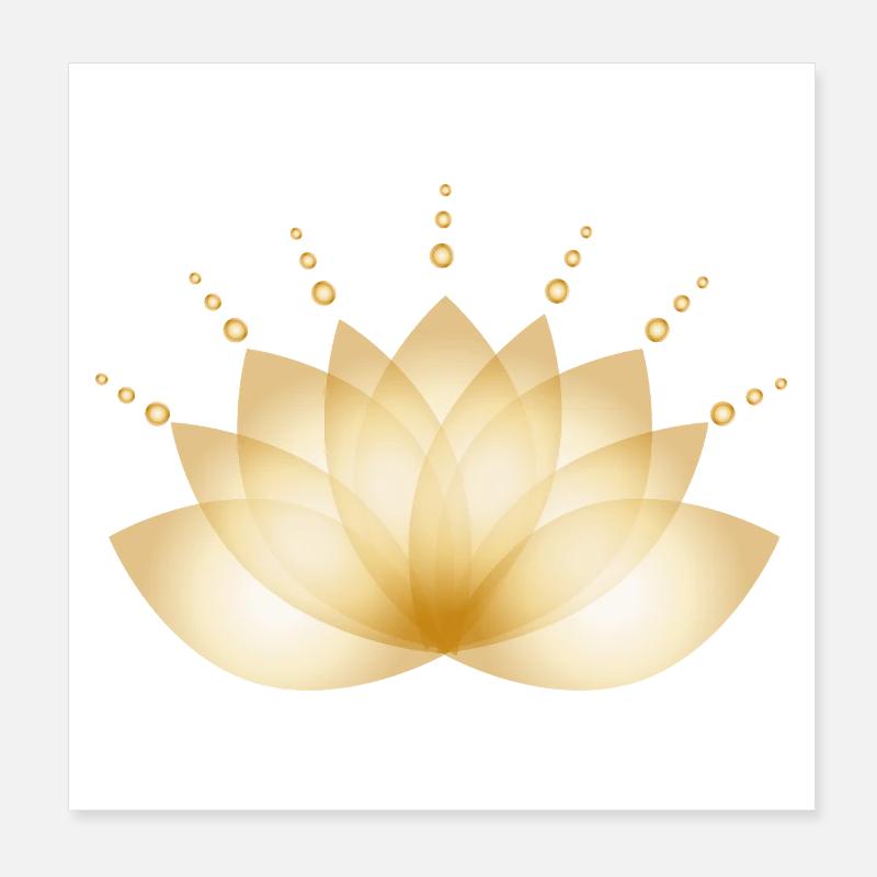 Fleur dorée stylisée de manière transparente Poster 20 x 20 cm