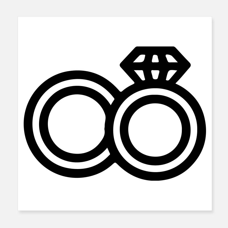 Eheringe Hochzeit Poster 20x20 cm