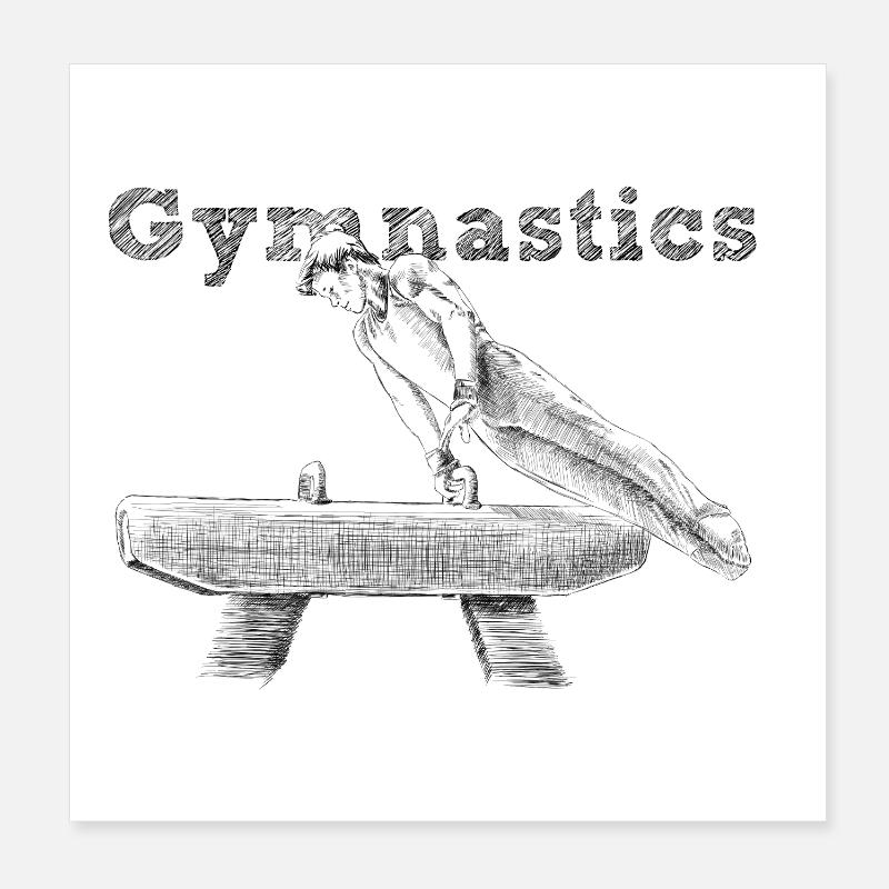 Pauschenpferd Poster 20x20 cm