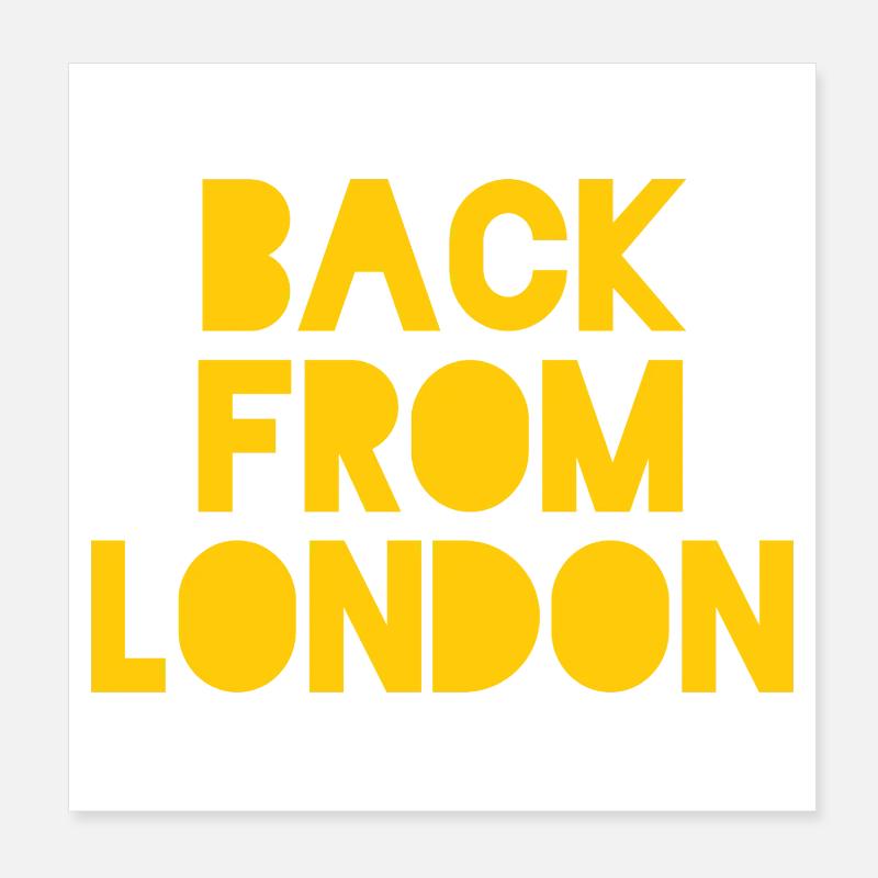 Retour à la conception du skyline de Londres Poster 20 x 20 cm