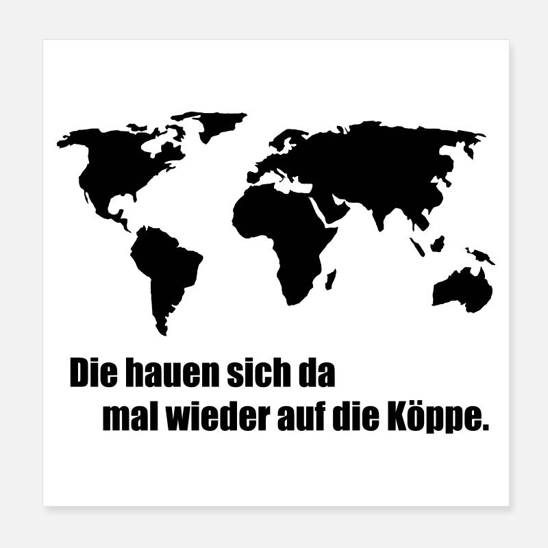 World map Poster 8" x 8" (20x20 cm)